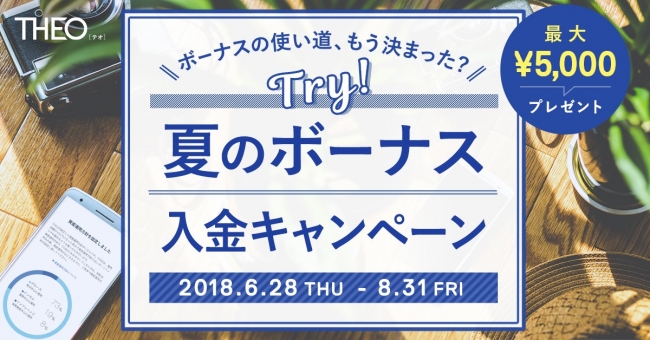 Ai搭載ロボアドバイザーのtheo テオ 夏のボーナス入金キャンペーン を実施 ロボアドバイザーの比較 ランキングならhedge Guide