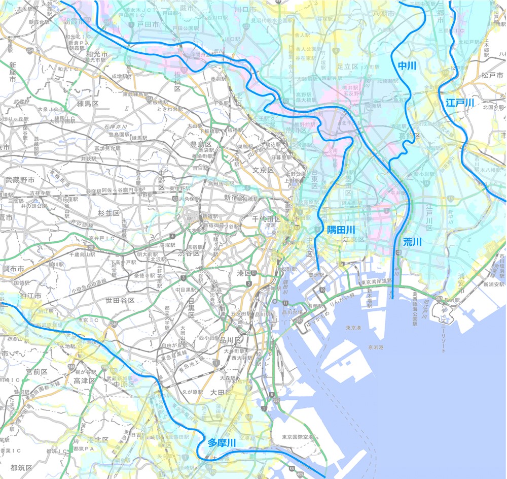 東京23区洪水浸水想定区域