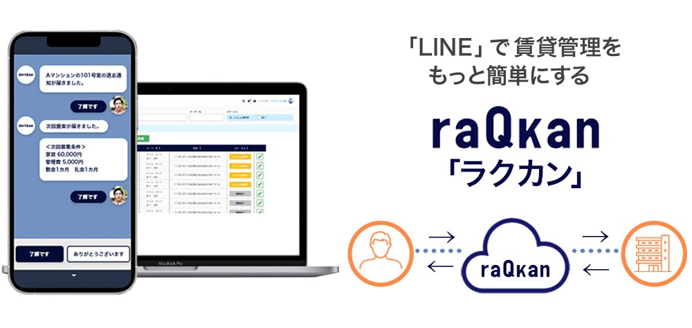 賃貸管理業務をワンストップで管理できるような自主管理ツールとして開発された「raQkan（ラクカン）」