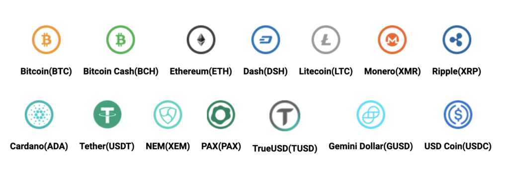 取り扱い仮想通貨