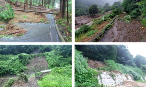 令和3年7月豪雨災害、神奈川県小田原市、鳥取県大山町の被災の様子