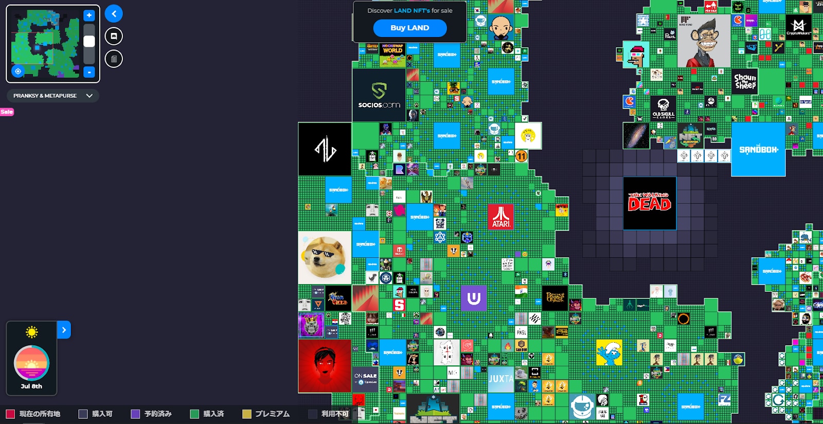 NFTメタバース「The Sandbox（ザ・サンドボックス）」の全体マップと住人達を見てみよう |  サステナビリティ×ブロックチェーン情報メディア【HEDGE GUIDE Web3】