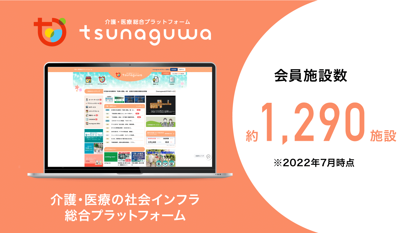 介護・医療従事者向け総合プラットフォーム「tsunaguwa（ツナグワ）」